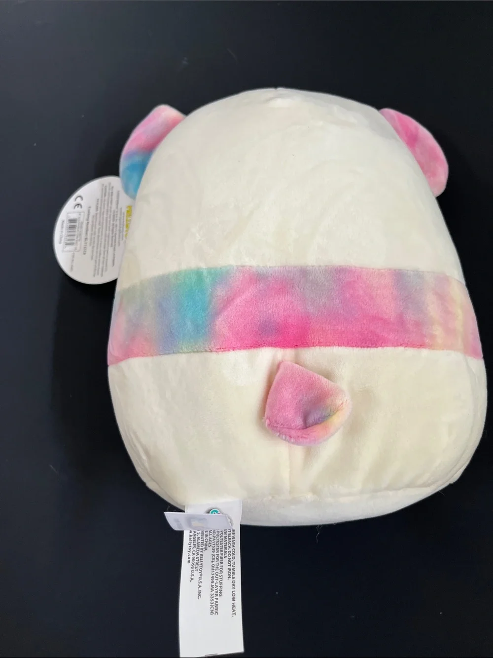 Plush Panda Stuffed Toy - Cream with Pastel Tie-Dye Accents